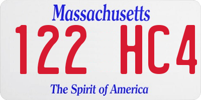 MA license plate 122HC4