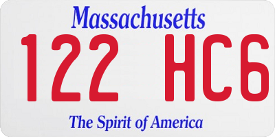 MA license plate 122HC6