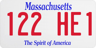 MA license plate 122HE1