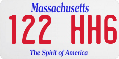 MA license plate 122HH6