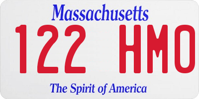 MA license plate 122HM0