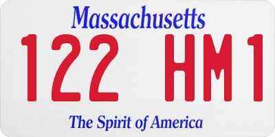 MA license plate 122HM1