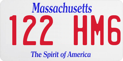 MA license plate 122HM6
