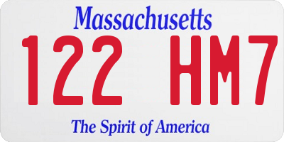 MA license plate 122HM7