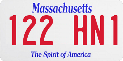 MA license plate 122HN1
