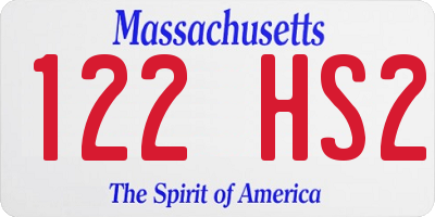 MA license plate 122HS2