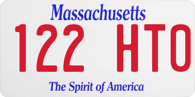 MA license plate 122HT0