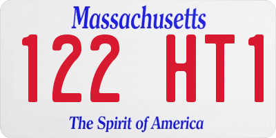MA license plate 122HT1