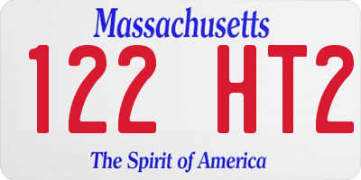 MA license plate 122HT2
