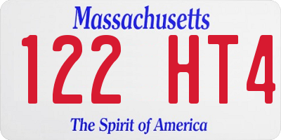 MA license plate 122HT4