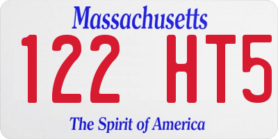 MA license plate 122HT5