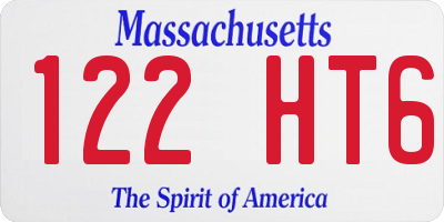 MA license plate 122HT6