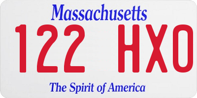 MA license plate 122HX0