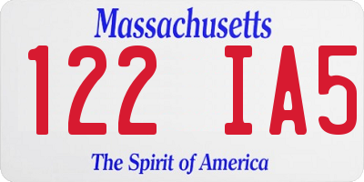 MA license plate 122IA5