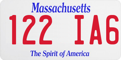 MA license plate 122IA6