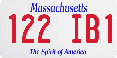 MA license plate 122IB1