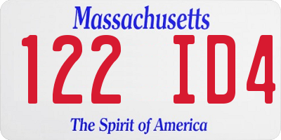 MA license plate 122ID4