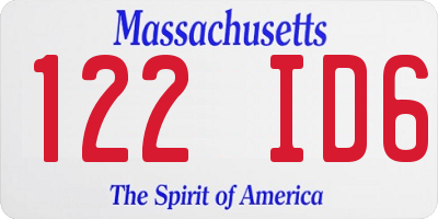 MA license plate 122ID6