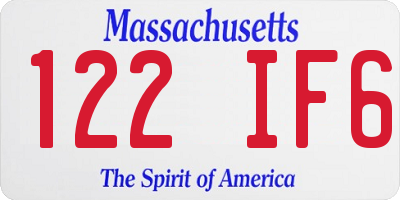 MA license plate 122IF6