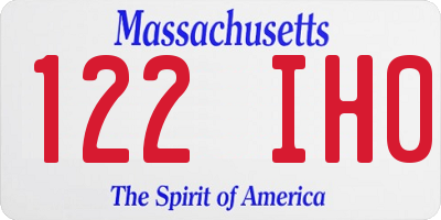 MA license plate 122IH0