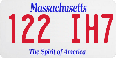 MA license plate 122IH7