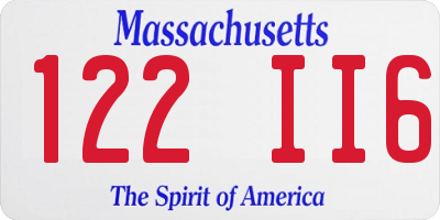 MA license plate 122II6