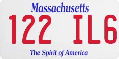 MA license plate 122IL6