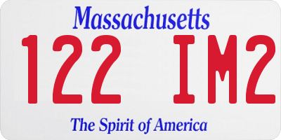 MA license plate 122IM2