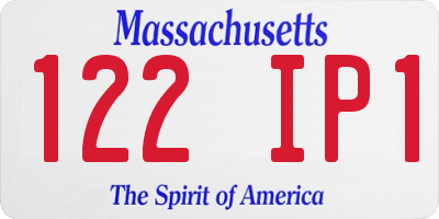 MA license plate 122IP1