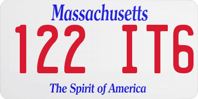 MA license plate 122IT6
