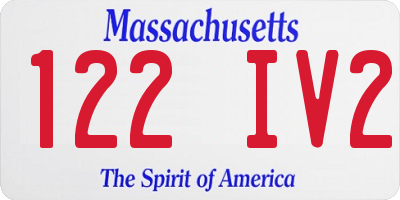 MA license plate 122IV2