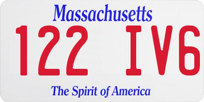 MA license plate 122IV6