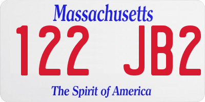 MA license plate 122JB2