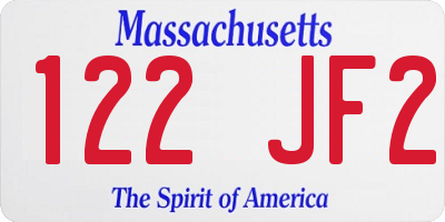MA license plate 122JF2