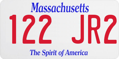 MA license plate 122JR2