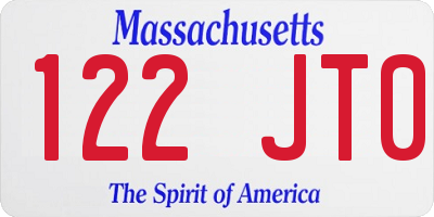 MA license plate 122JT0