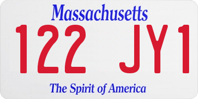 MA license plate 122JY1