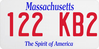 MA license plate 122KB2