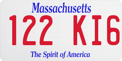 MA license plate 122KI6