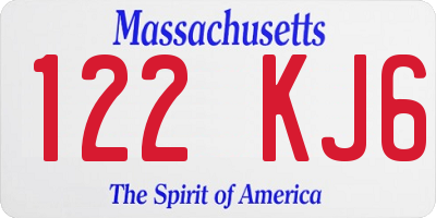 MA license plate 122KJ6