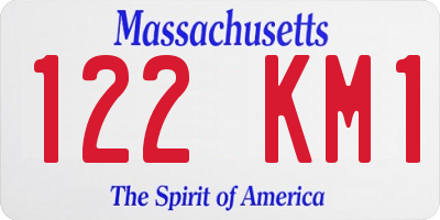 MA license plate 122KM1