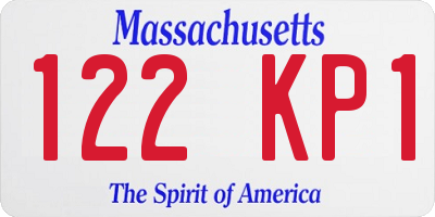 MA license plate 122KP1