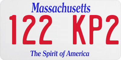 MA license plate 122KP2