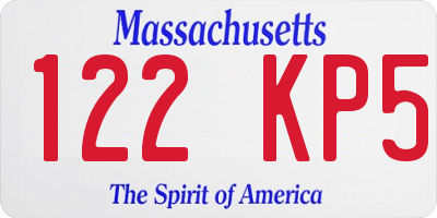 MA license plate 122KP5