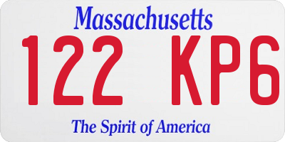 MA license plate 122KP6