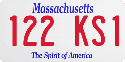MA license plate 122KS1