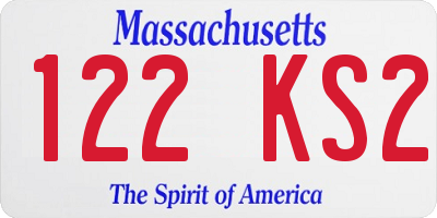 MA license plate 122KS2