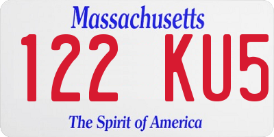 MA license plate 122KU5