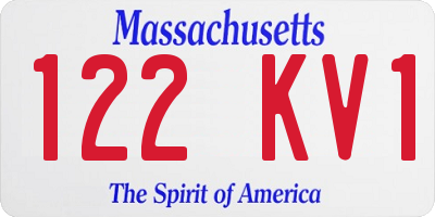 MA license plate 122KV1
