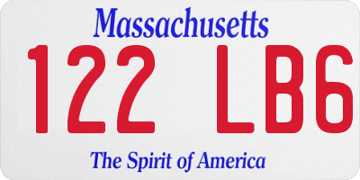 MA license plate 122LB6